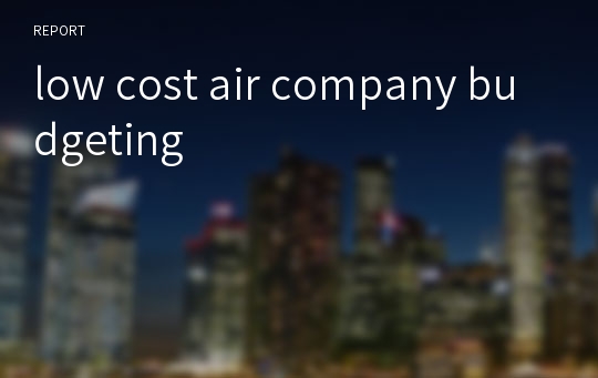 low cost air company budgeting