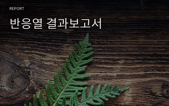 반응열 결과보고서