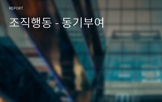 조직행동 - 동기부여