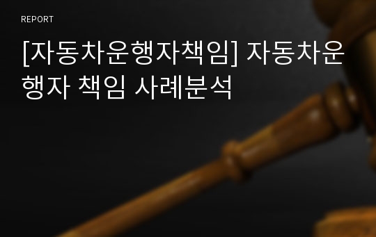 [자동차운행자책임] 자동차운행자 책임 사례분석