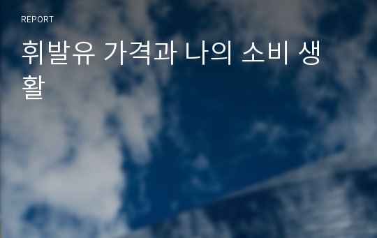 휘발유 가격과 나의 소비 생활