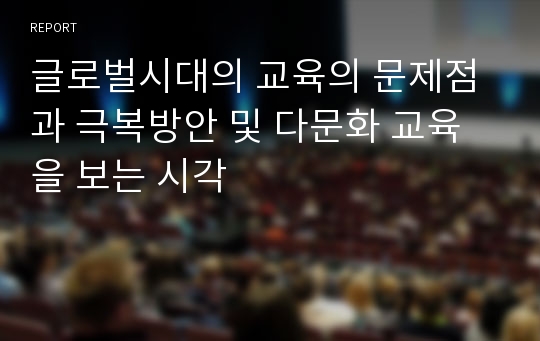 글로벌시대의 교육의 문제점과 극복방안 및 다문화 교육을 보는 시각