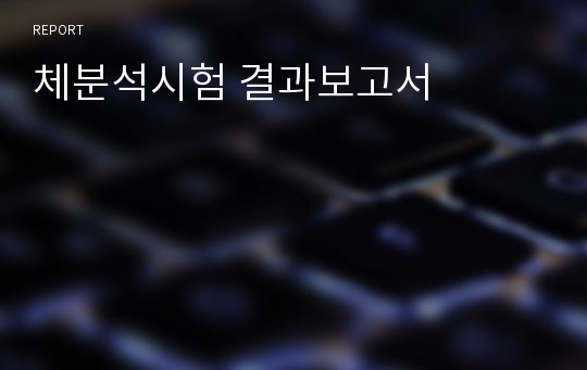 체분석시험 결과보고서