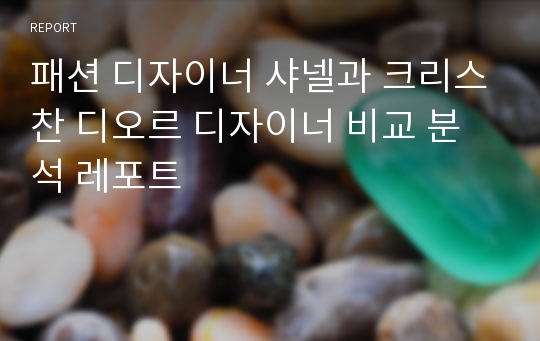 패션 디자이너 샤넬과 크리스찬 디오르 디자이너 비교 분석 레포트