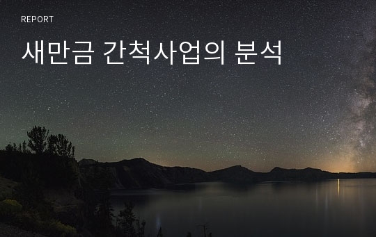 새만금 간척사업의 분석