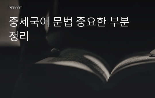 중세국어 문법 중요한 부분 정리