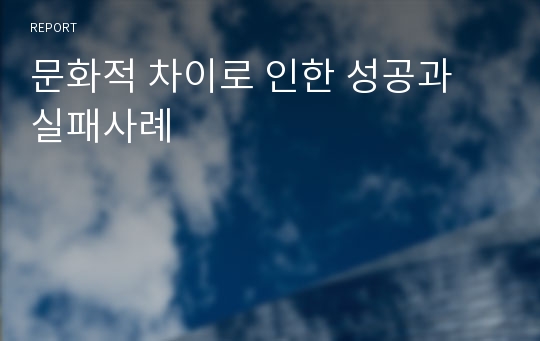 문화적 차이로 인한 성공과 실패사례