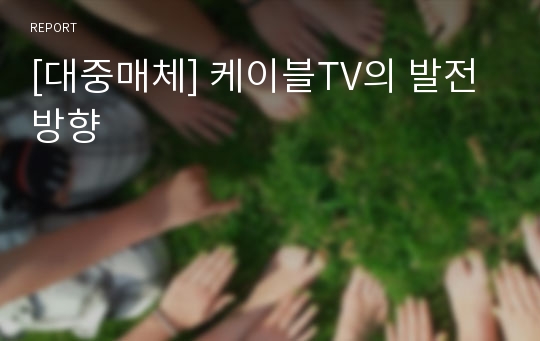 [대중매체] 케이블TV의 발전방향