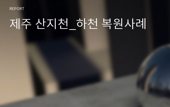 제주 산지천_하천 복원사례