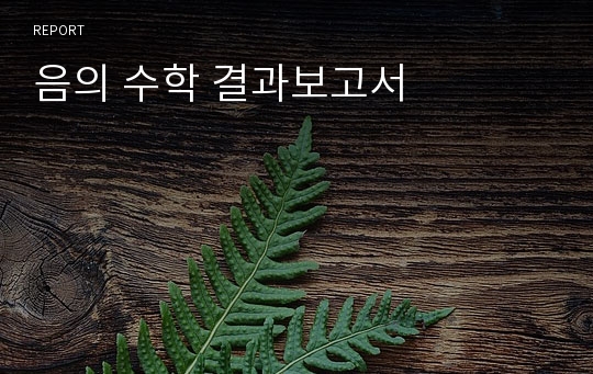 음의 수학 결과보고서