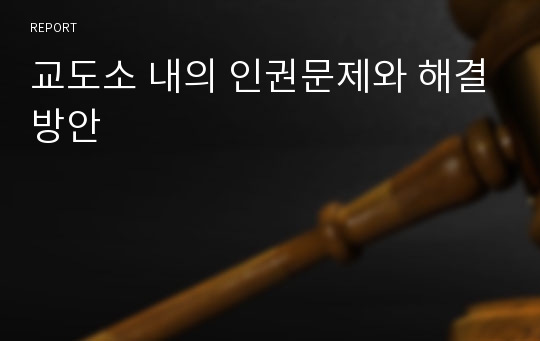 교도소 내의 인권문제와 해결방안