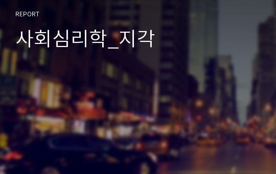 사회심리학_지각