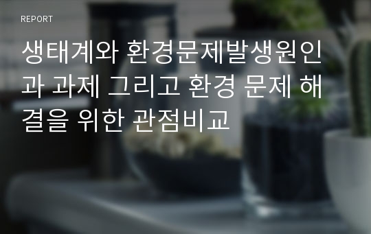 생태계와 환경문제발생원인과 과제 그리고 환경 문제 해결을 위한 관점비교