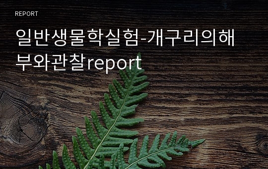 일반생물학실험-개구리의해부와관찰report