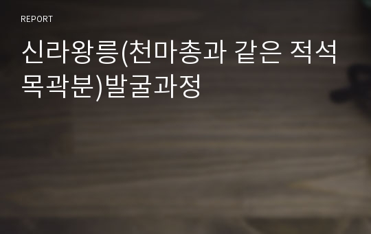 신라왕릉(천마총과 같은 적석목곽분)발굴과정