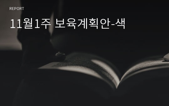 11월1주 보육계획안-색