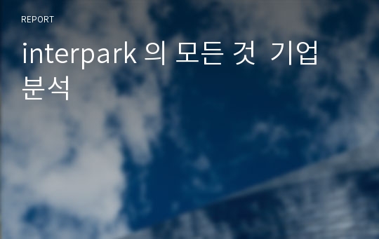 interpark 의 모든 것  기업분석