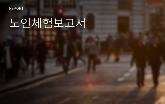 노인체험보고서