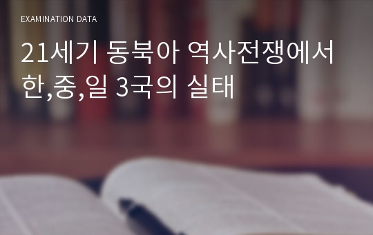 21세기 동북아 역사전쟁에서 한,중,일 3국의 실태