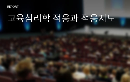 교육심리학 적응과 적응지도