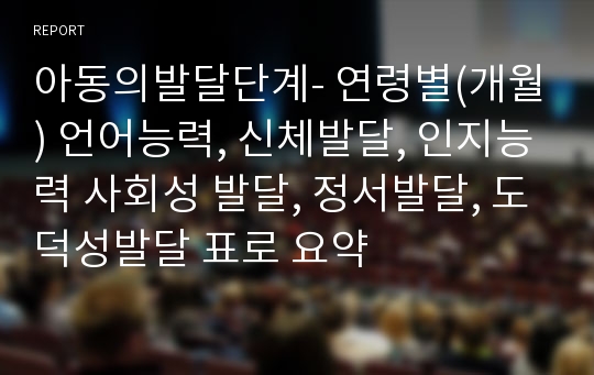 아동의발달단계- 연령별(개월) 언어능력, 신체발달, 인지능력 사회성 발달, 정서발달, 도덕성발달 표로 요약