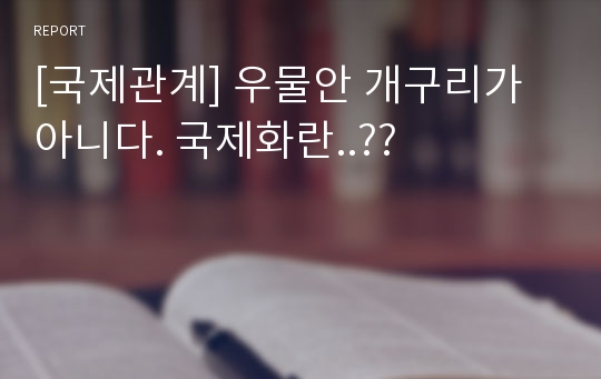 [국제관계] 우물안 개구리가 아니다. 국제화란..??