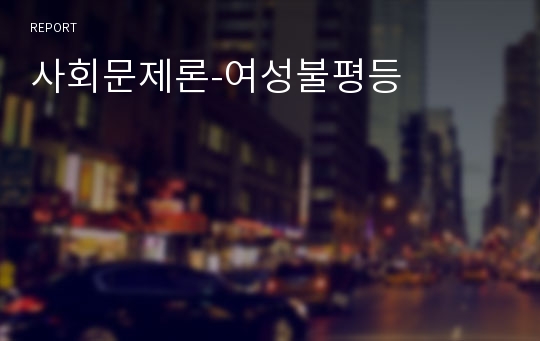 사회문제론-여성불평등