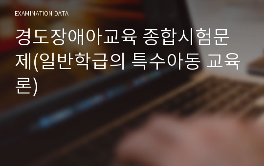 경도장애아교육 종합시험문제(일반학급의 특수아동 교육론)