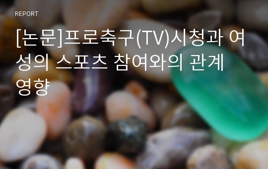 [논문]프로축구(TV)시청과 여성의 스포츠 참여와의 관계 영향