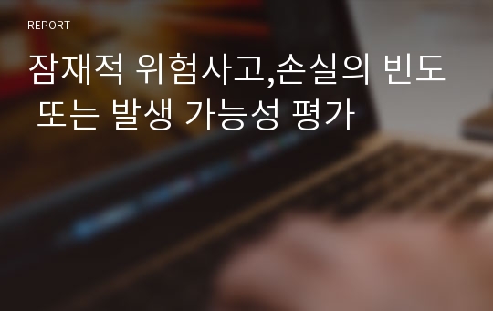 잠재적 위험사고,손실의 빈도 또는 발생 가능성 평가