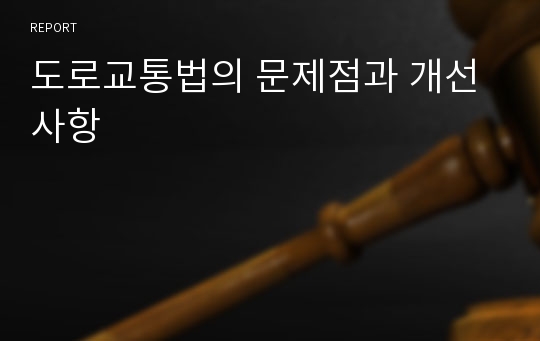 도로교통법의 문제점과 개선사항