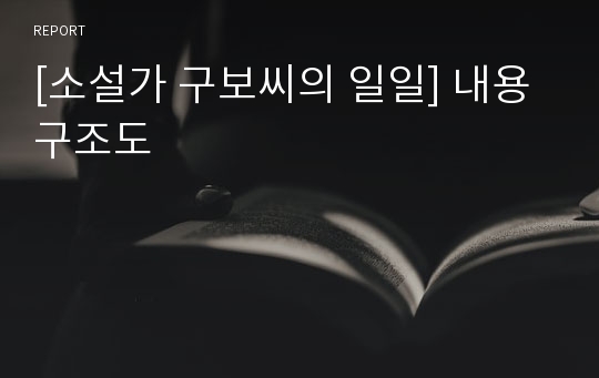 [소설가 구보씨의 일일] 내용 구조도