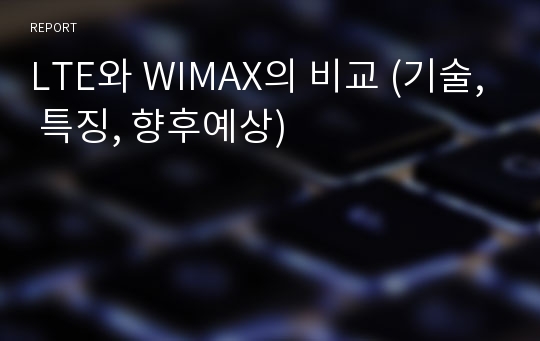 LTE와 WIMAX의 비교 (기술, 특징, 향후예상)