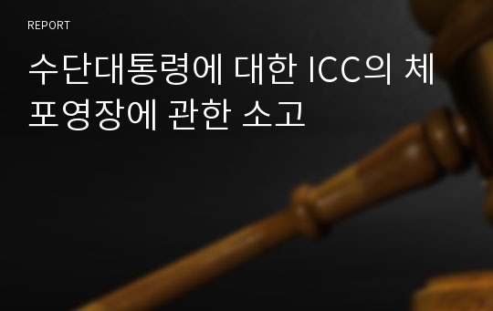 수단대통령에 대한 ICC의 체포영장에 관한 소고