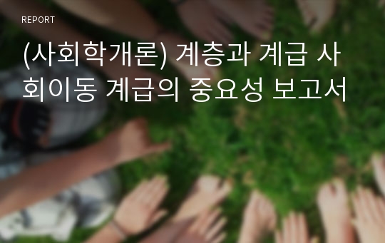 (사회학개론) 계층과 계급 사회이동 계급의 중요성 보고서