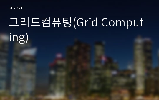 그리드컴퓨팅(Grid Computing)