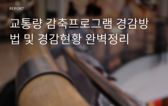 교통량 감축프로그램 경감방법 및 경감현황 완벽정리