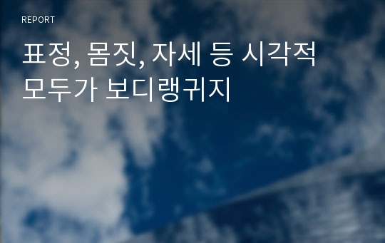 표정, 몸짓, 자세 등 시각적 모두가 보디랭귀지