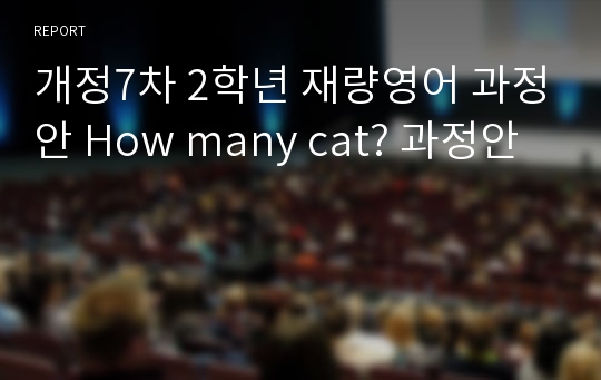 개정7차 2학년 재량영어 과정안 How many cat? 과정안