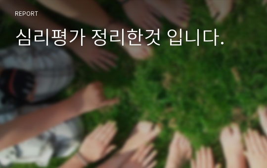 심리평가 정리한것 입니다.