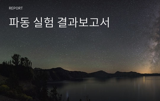 파동 실험 결과보고서