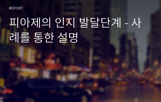 피아제의 인지 발달단계 - 사례를 통한 설명