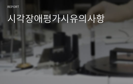 시각장애평가시유의사항