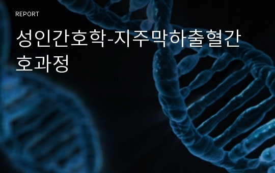 성인간호학-지주막하출혈간호과정