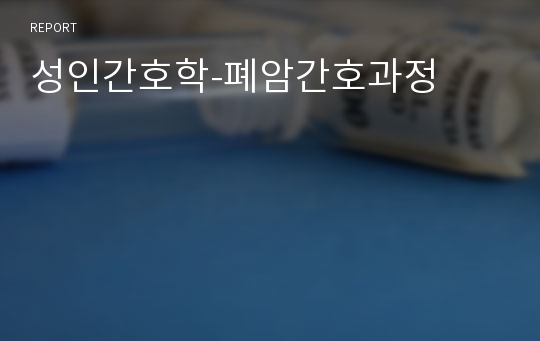 성인간호학-폐암간호과정