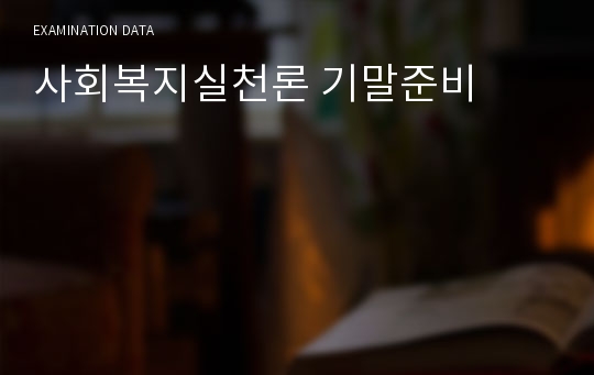 사회복지실천론 기말준비