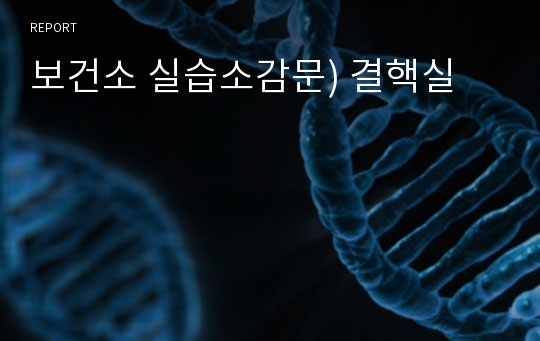 보건소 실습소감문) 결핵실