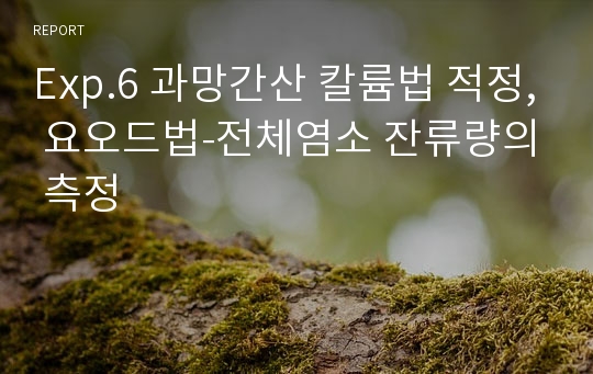 Exp.6 과망간산 칼륨법 적정, 요오드법-전체염소 잔류량의 측정