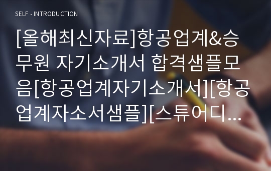 [올해최신자료]항공업계&amp;승무원 자기소개서 합격샘플모음[항공업계자기소개서][항공업계자소서샘플][스튜어디스자소서] 항공업계&amp;스튜어디스 자소서샘플[항공업계 자소서합격샘플]