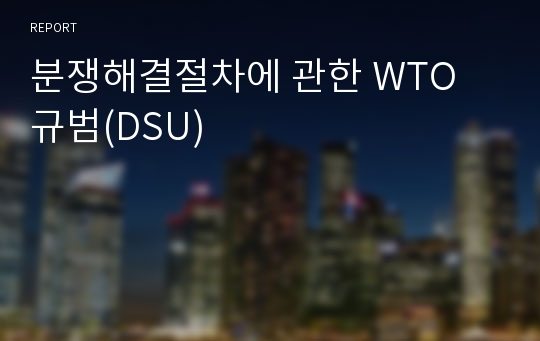 분쟁해결절차에 관한 WTO 규범(DSU)